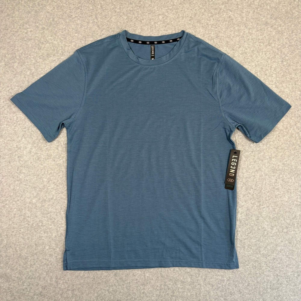 LEG3ND Inspire T Shirt Men Medium Active Training Gym Short Sleeve Cyan Training